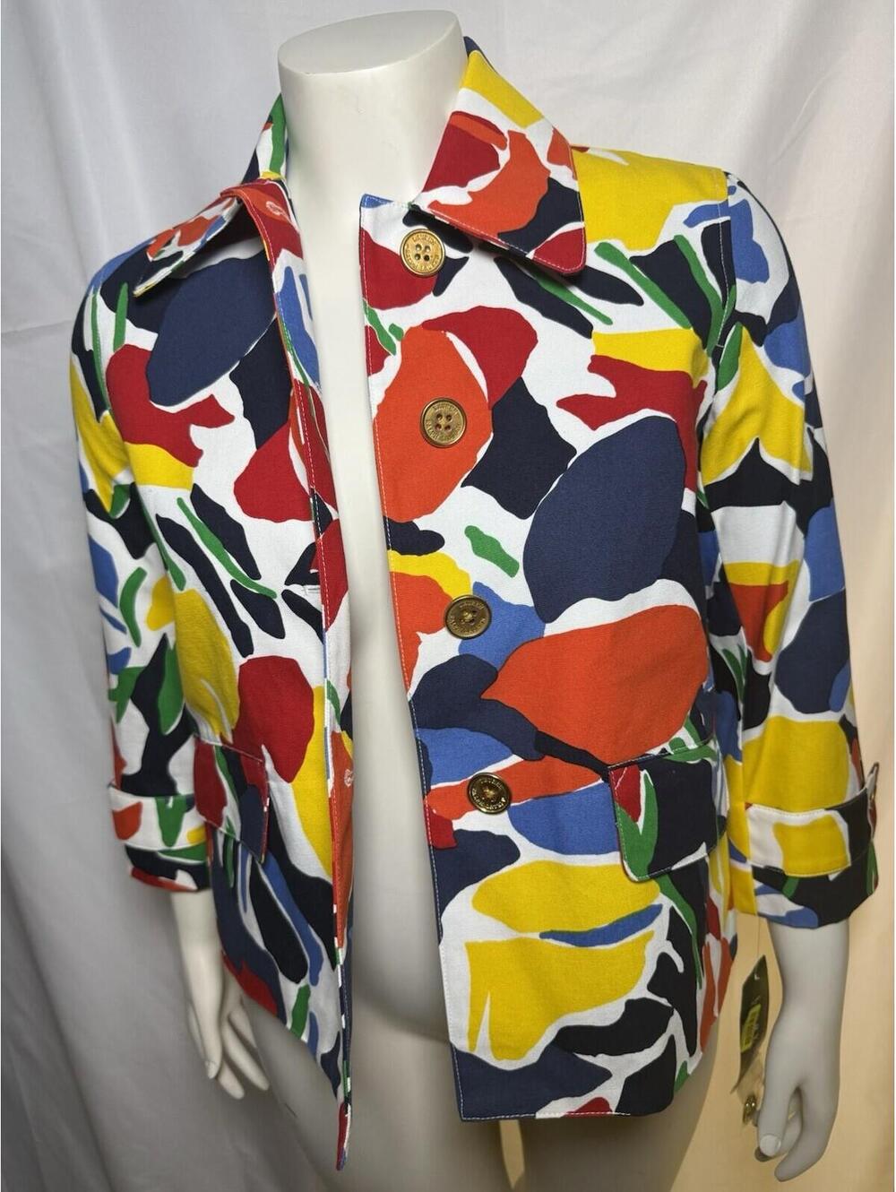 Lauren Ralph Lauren Blazer Jacket Abstract Print Statement Career Medium NWT